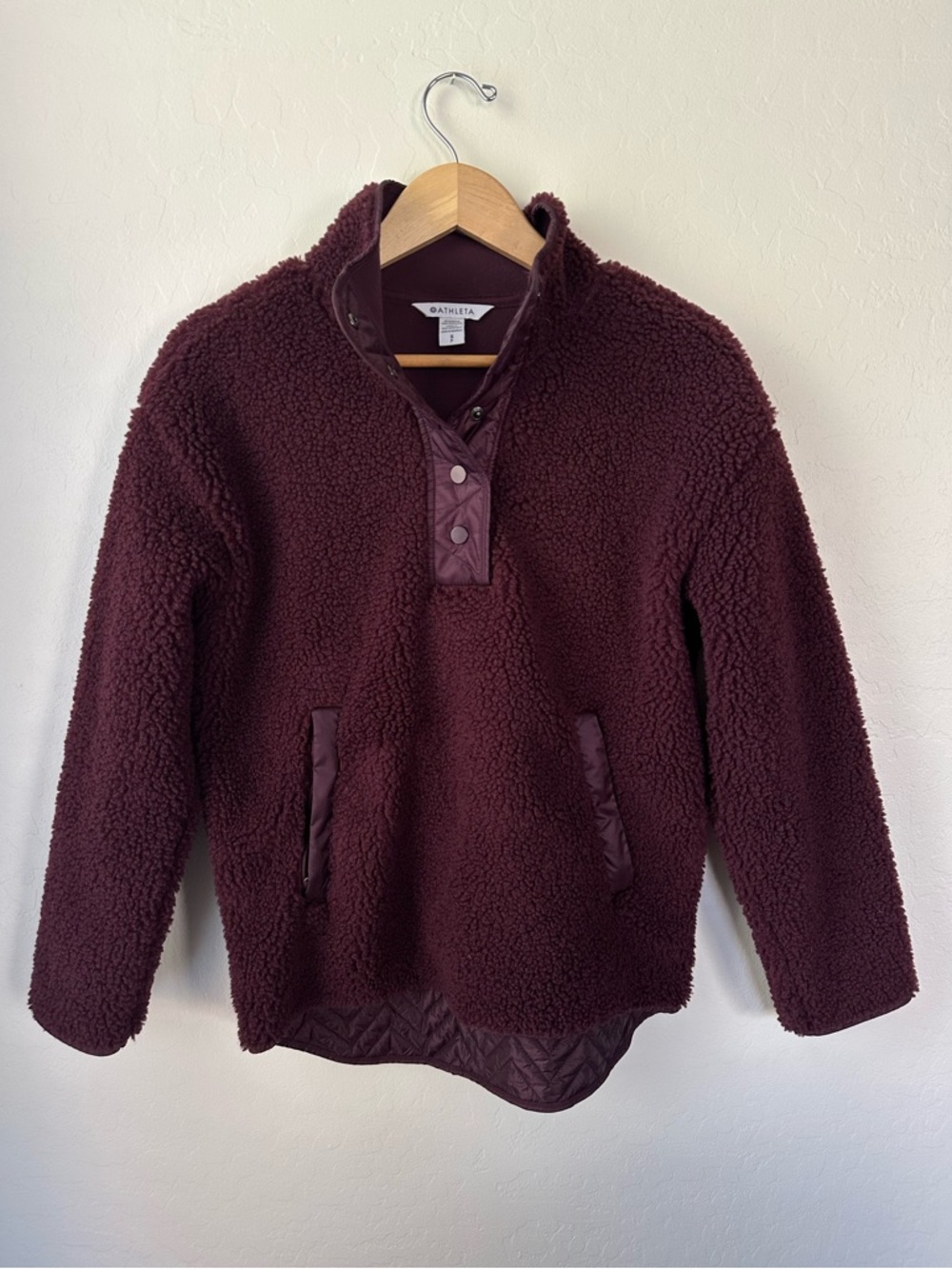 Athleta Sherpa Fleece Pullover Oversized Fit Size S